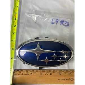 Subaru Front Grille Rear Trunk Emblem Badge Blue Silver Carbon Fiber 6.25 Inch